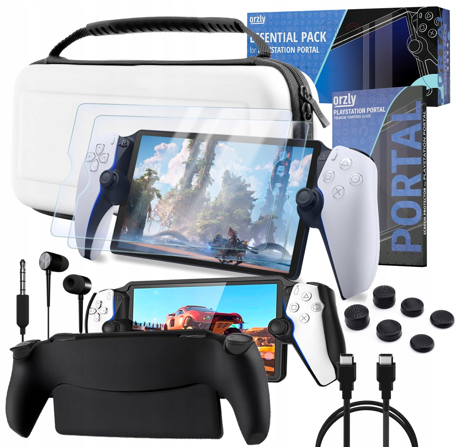Zestaw Akcesoriów do PlayStation Portal Case Etui Pokrowiec Biały Nakładki