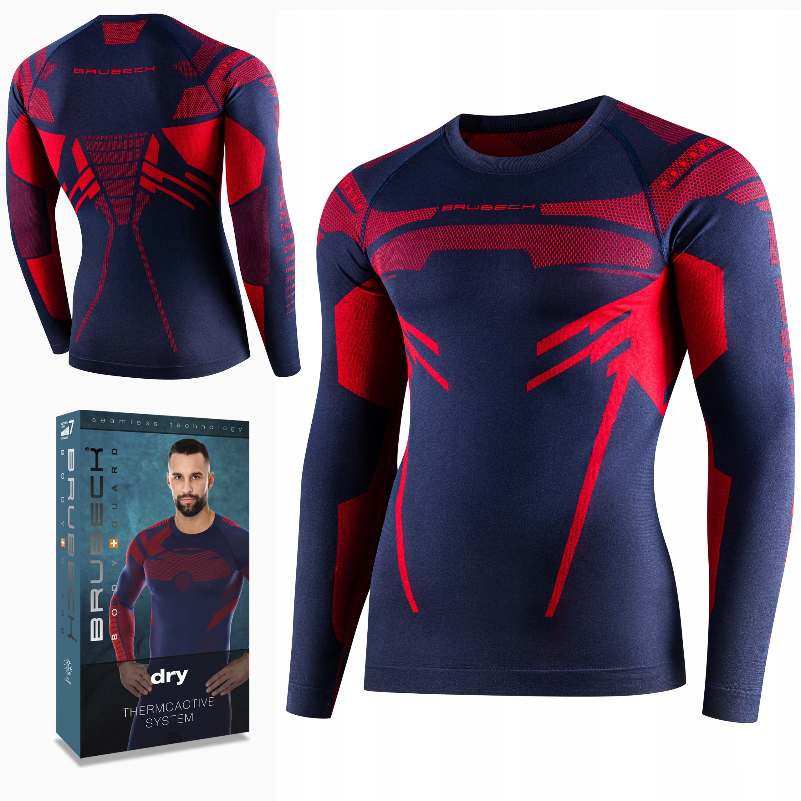 Pánské tričko Brubeck Dry sportovní s dlouhým rukávem Termoaktivní XXL