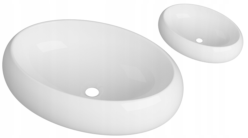 Keramická Umývadlo Na Dosku Oválna Biela Kúpeľňová 61x41,5 Na Dosku Ovelo