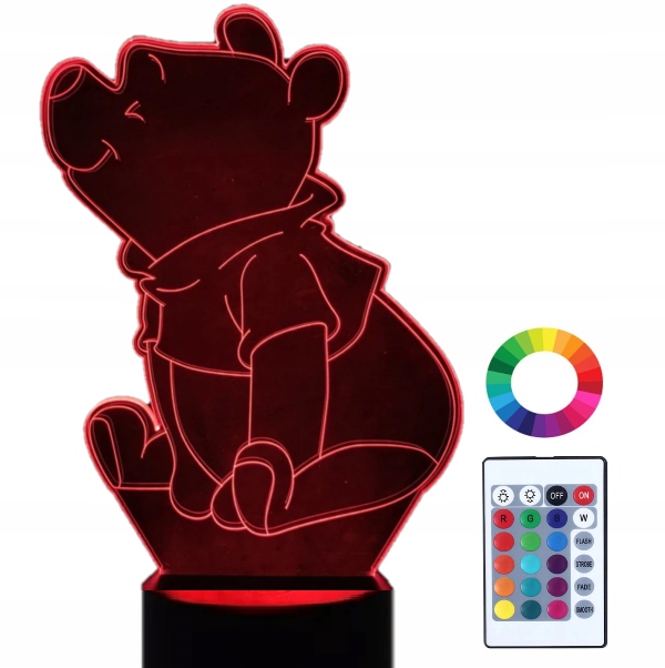 

Lampka Nocna 3D Led Kubuś Puchatek Grawer Imię
