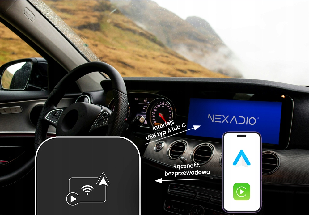 Nexadio SB100 Adapter samochodowy bezprzewodowy, CarPlay/Android Auto — 7