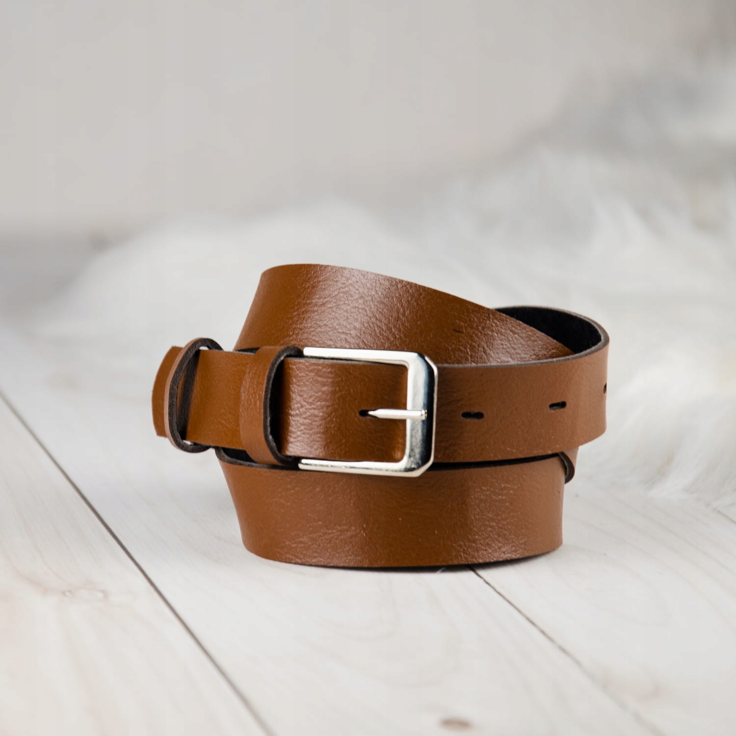 Pasek do spodni chłopięcy brązowy - 75-85 cm Rozmiar 75