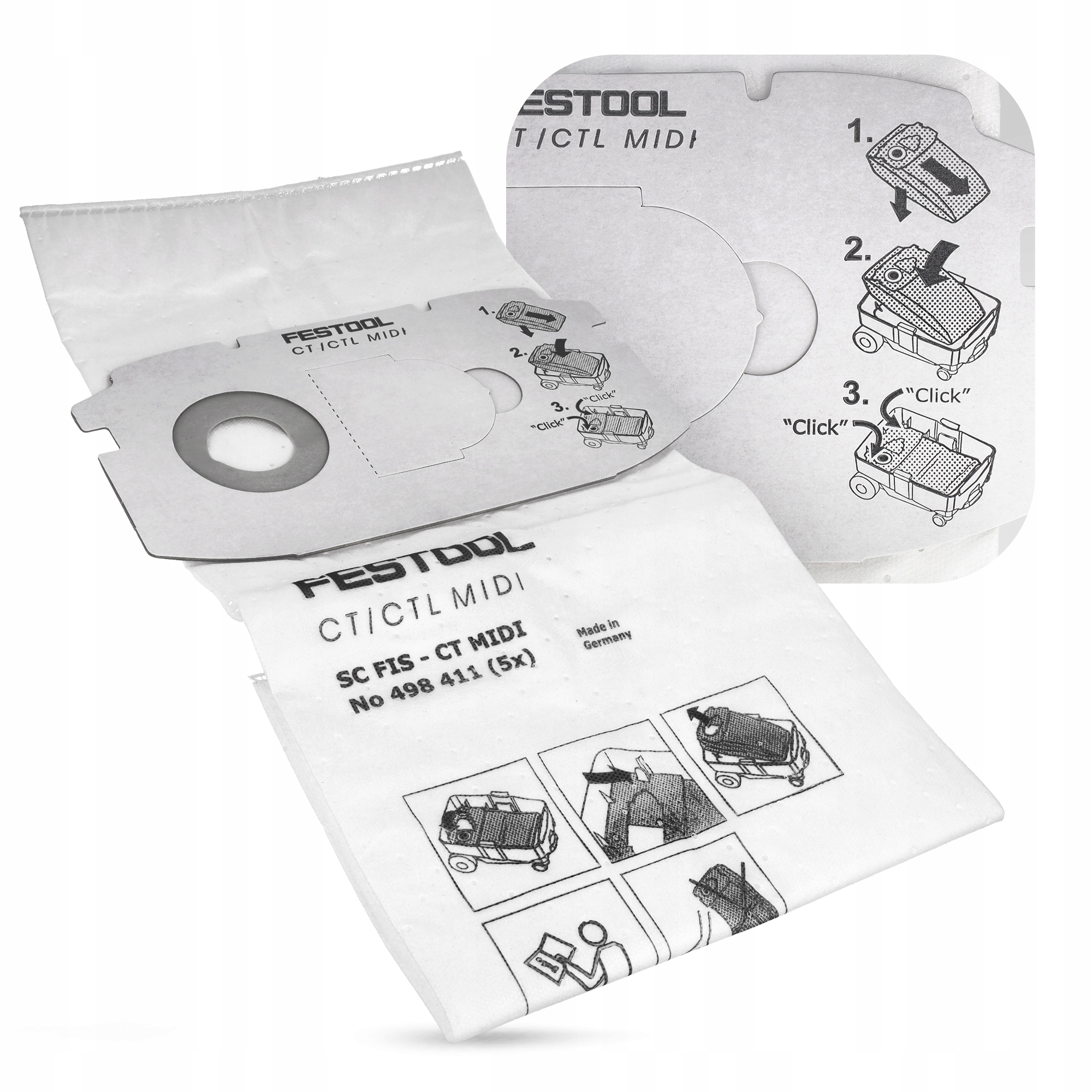 5x Worki Do Odkurzacza FESTOOL CT CTL MIDI MINI SC-FIS-CT 498411 ORYGINAŁ Rodzaj worek