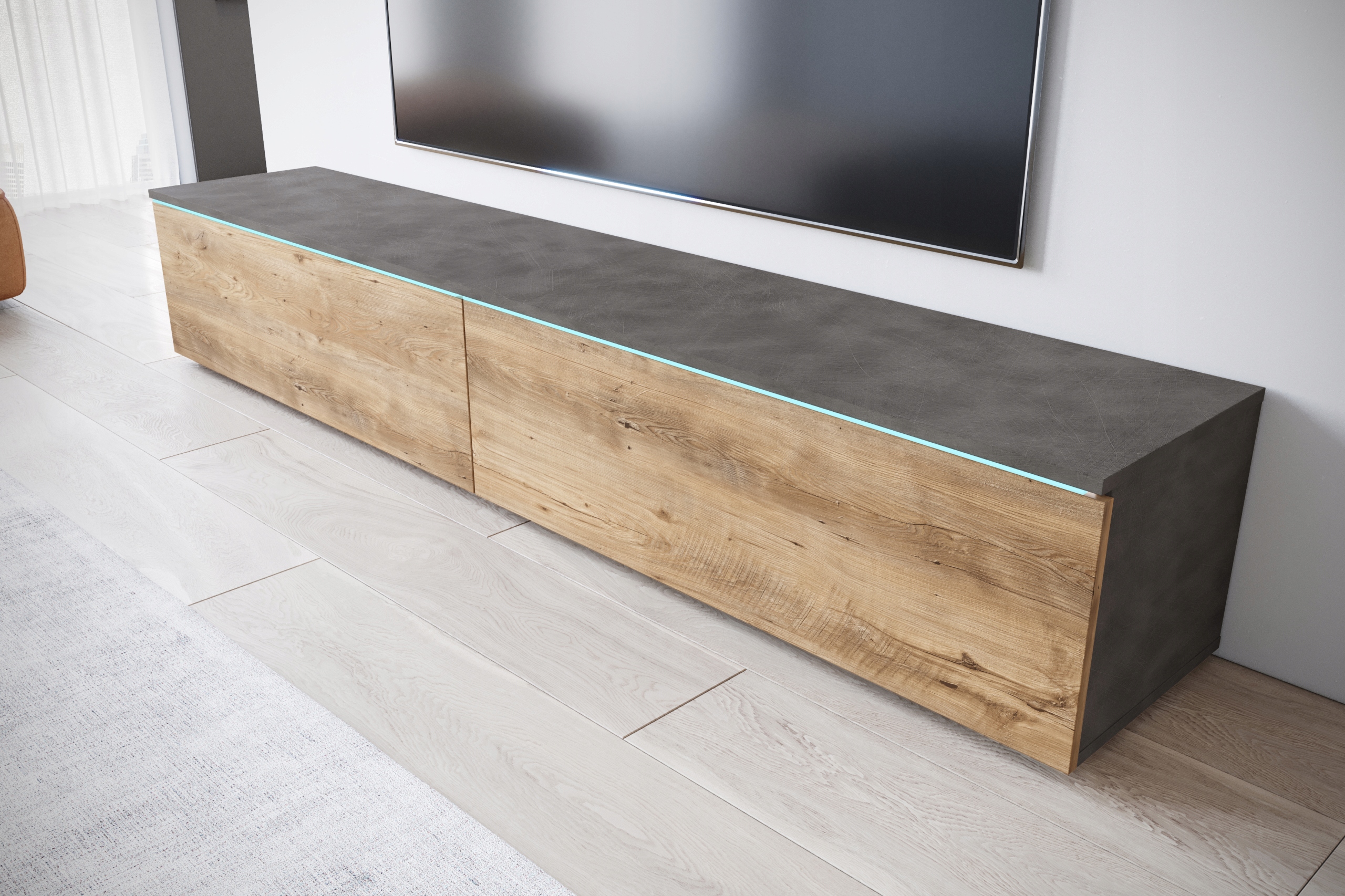 Szafka RTV Lowboard D 180cm MATERA / KASTANIEN BRESLAW Głębokość mebla 33 cm