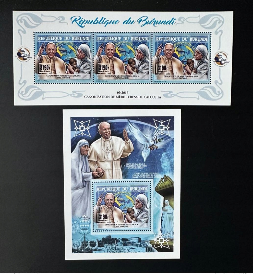 PAPIEŻ JAN PAWEŁ II PAPIEŻ FRANCISZEK MATKA TERESA BURUNDI 2017 ROK