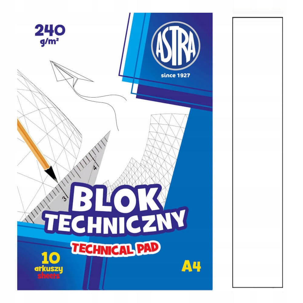 

Blok techniczny A4 biały 10 kartek 240g/m2 Astra