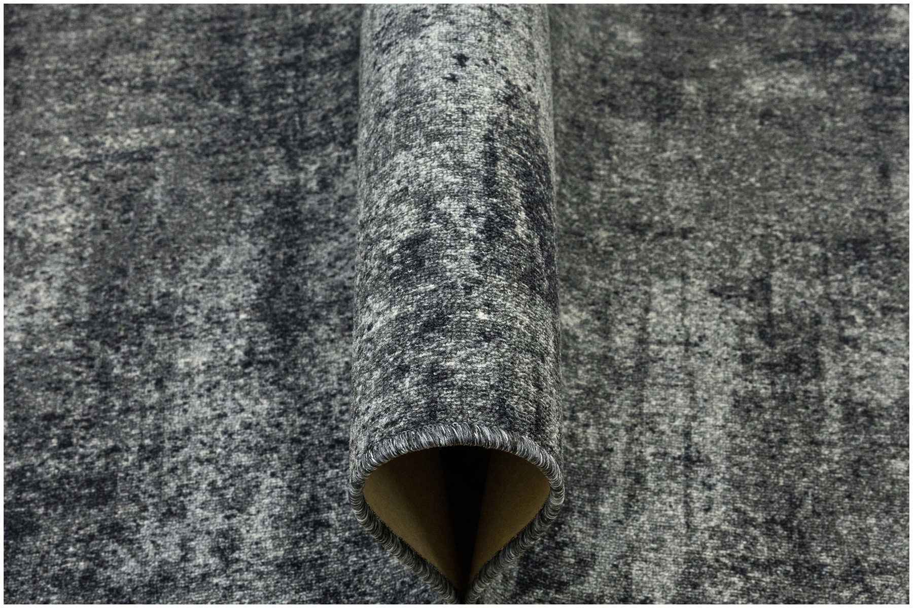 Dywan Pętelkowy Do Salonu Szary Grafit Jak Beton Marl Na Filcu 150x300 cm