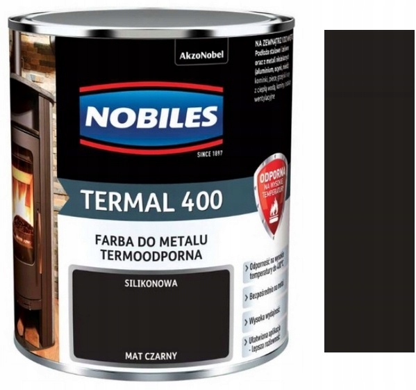 Nobiles Termal 400 Farba Termoodporna Żaroodporna Czarny Mat 0.7L