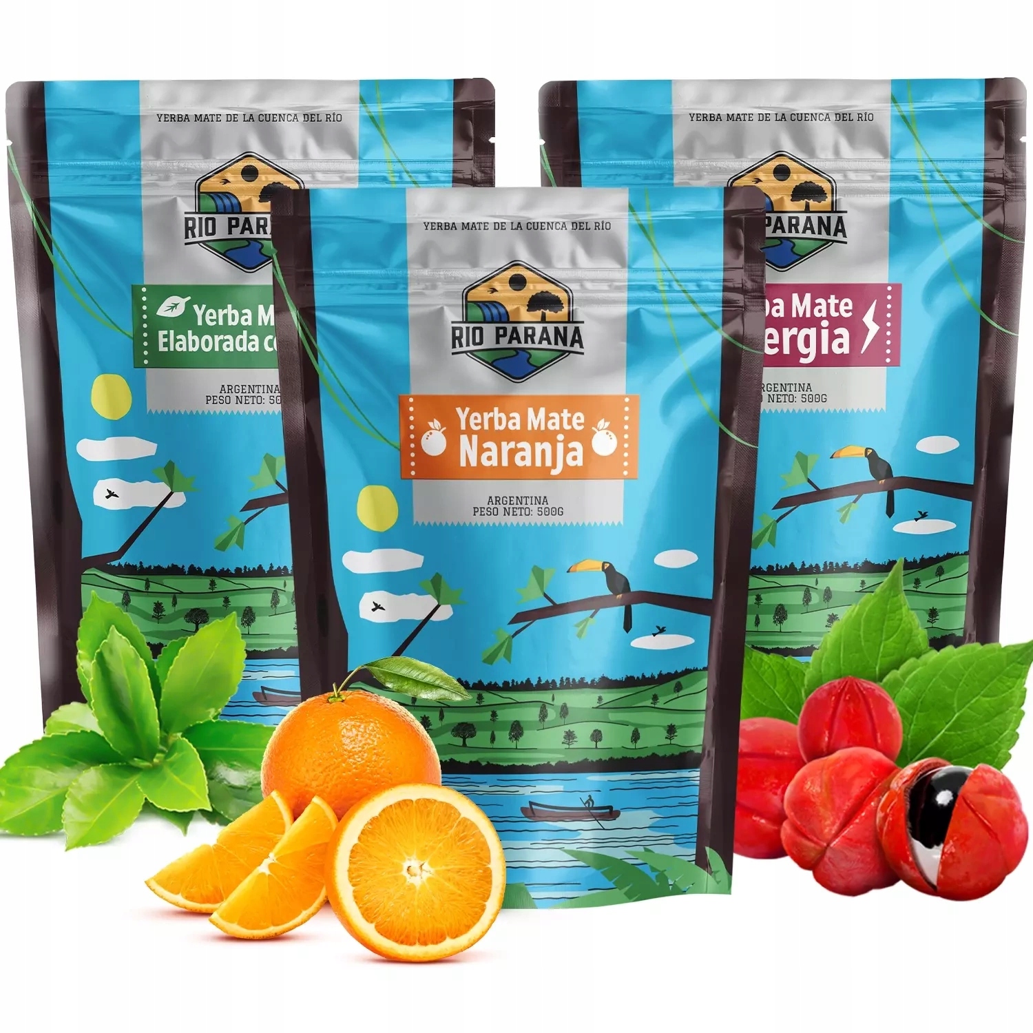 Sada Yerba Mate Rio Parana různé druhy 3x500 g 1,5 kg