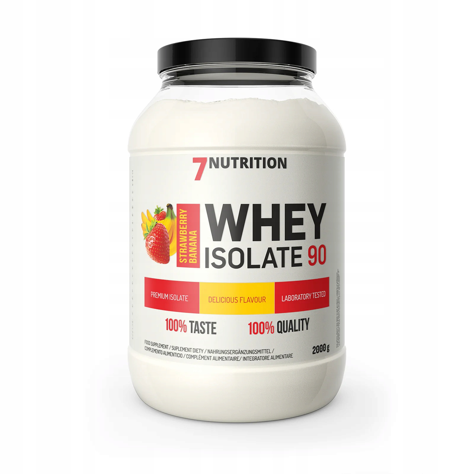 7Nutrition Whey Isolate 90 2 kg Strawb-Ban Bílkoviny Regenerace Svaly Hmotnost