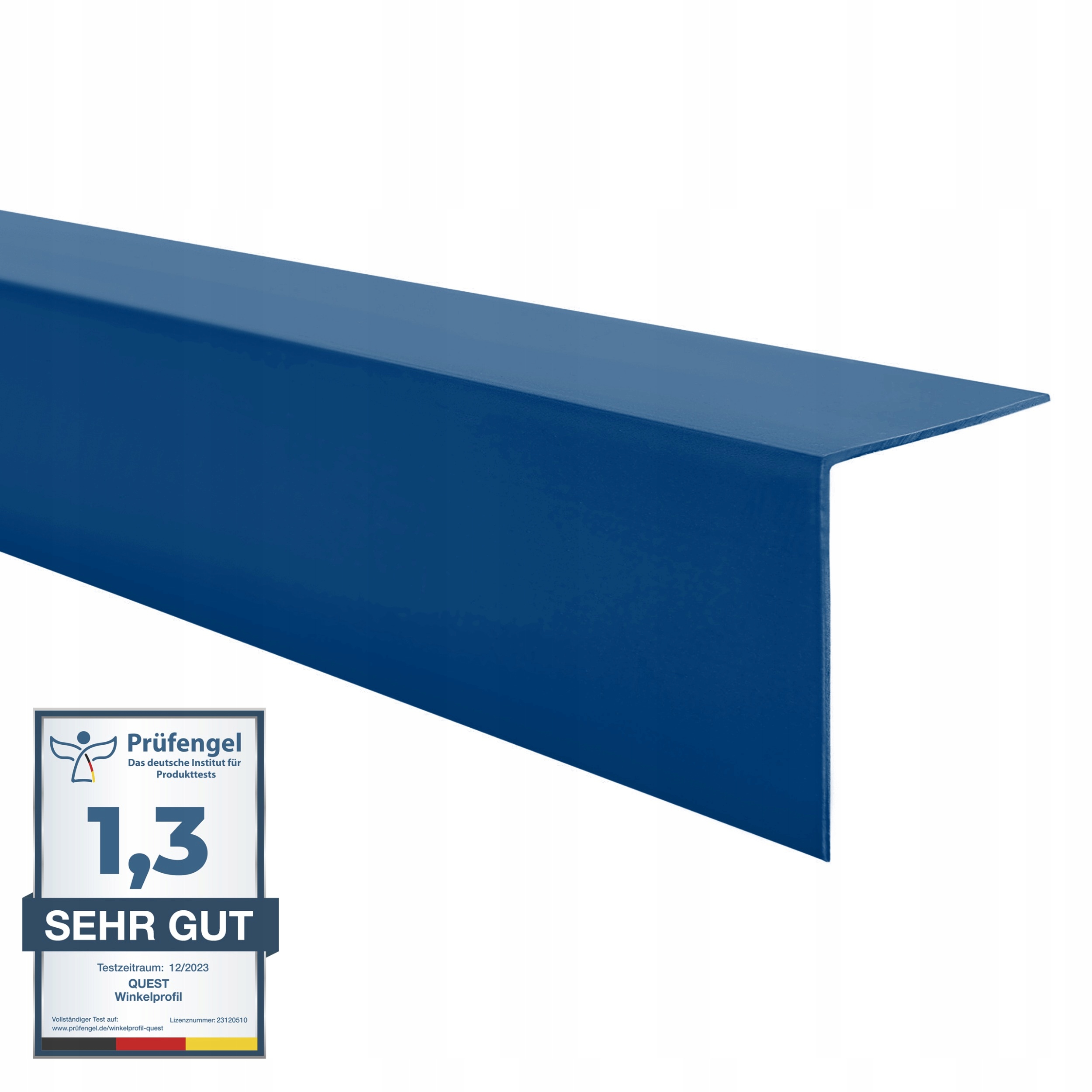 Tvrdý uholník z Pvc, dekoratívny uhlový profil, 20X20, modrý, 1 m