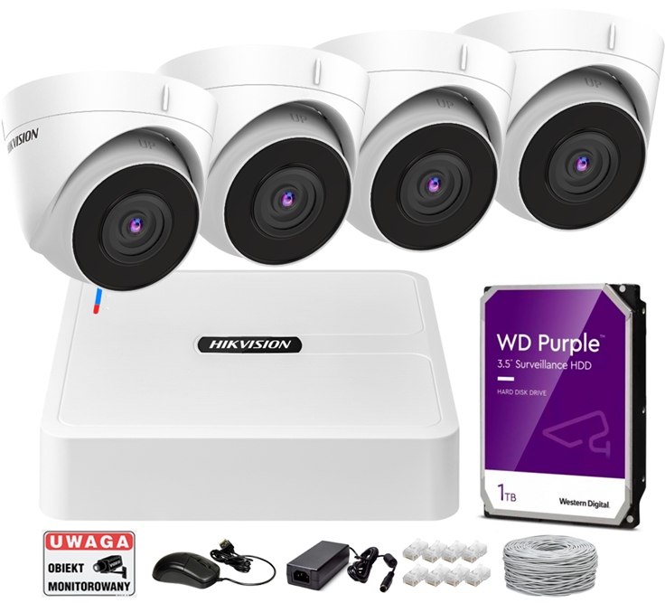 Monitorovací sada 4 kamer IPCAM-T4 4Mpx 1TB PoE