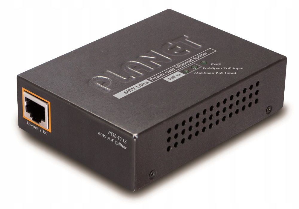 Planet POE-171S Ultra PoE splitter 802.3at do 60W 12/19 24V, 1000Base-T