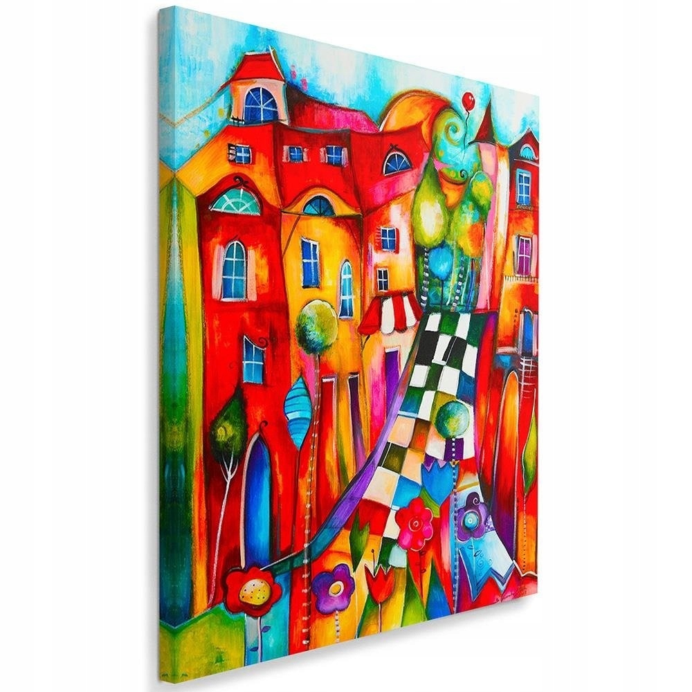 Obraz na plátne, Farebné mestečko 80x120
