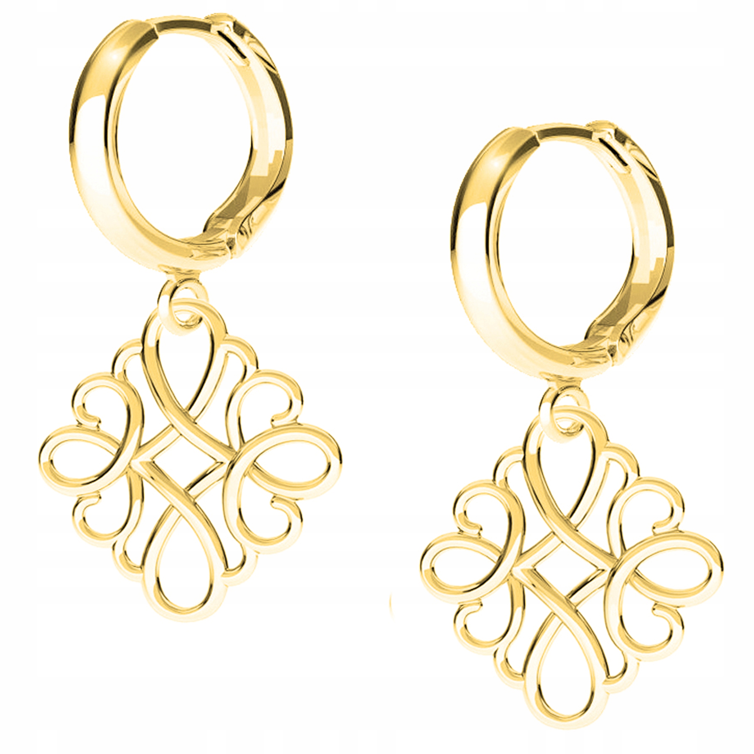 Náušnice zlaté Prolamovaný spojovník 925