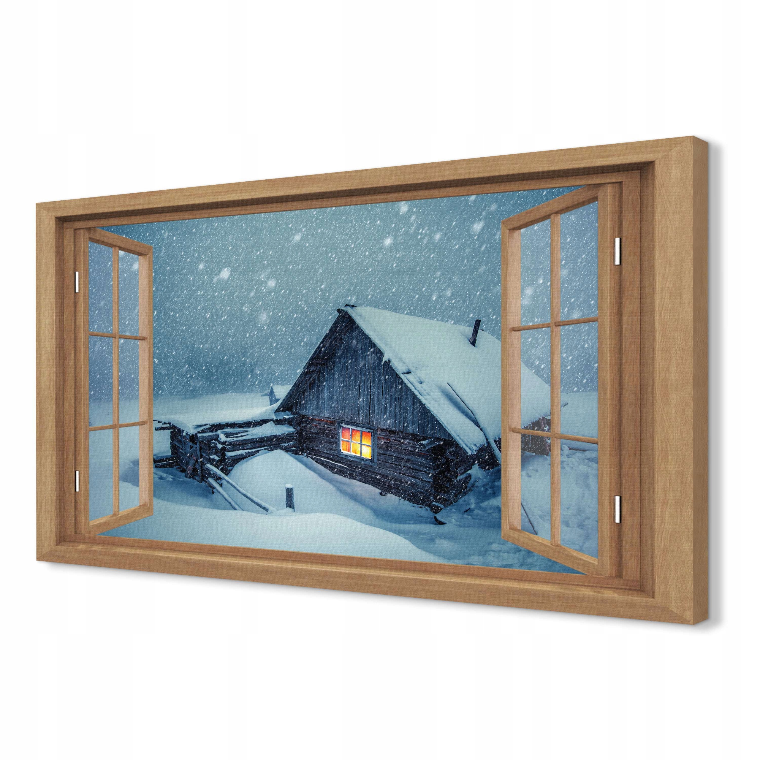 Canvas tištěné obrazy 120x80 Chata zimní sníh