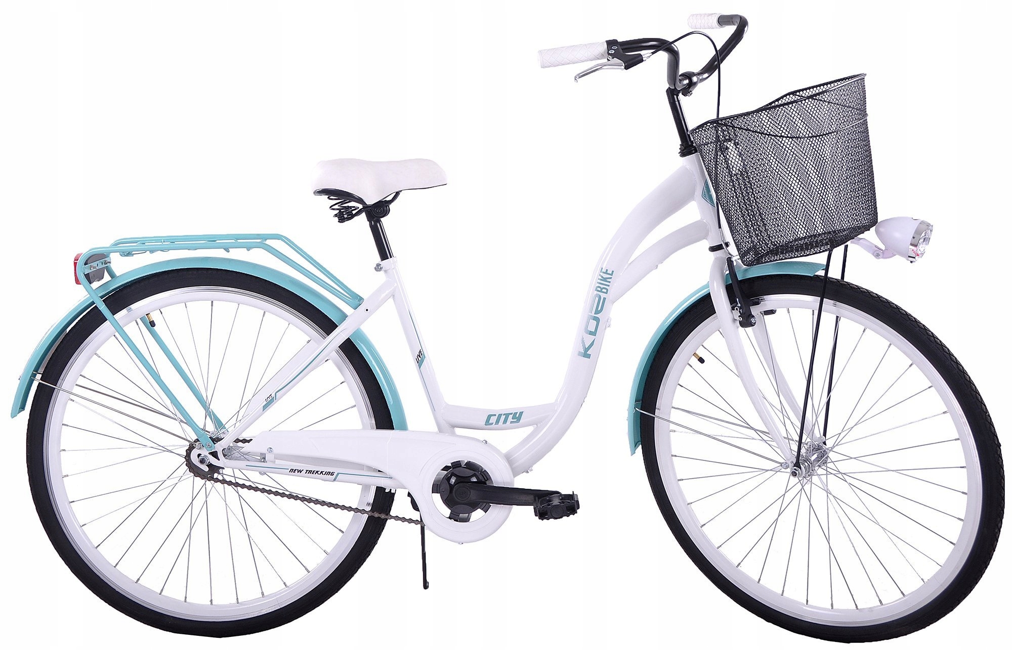 Rower miejski damski damka 26 Kozbike biało-morski rama 18" na komunię
