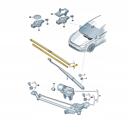 ZESTAW PIOR WYCIERACZEK SEAT LEON 5F KOMPLET Part number 5F1955425A