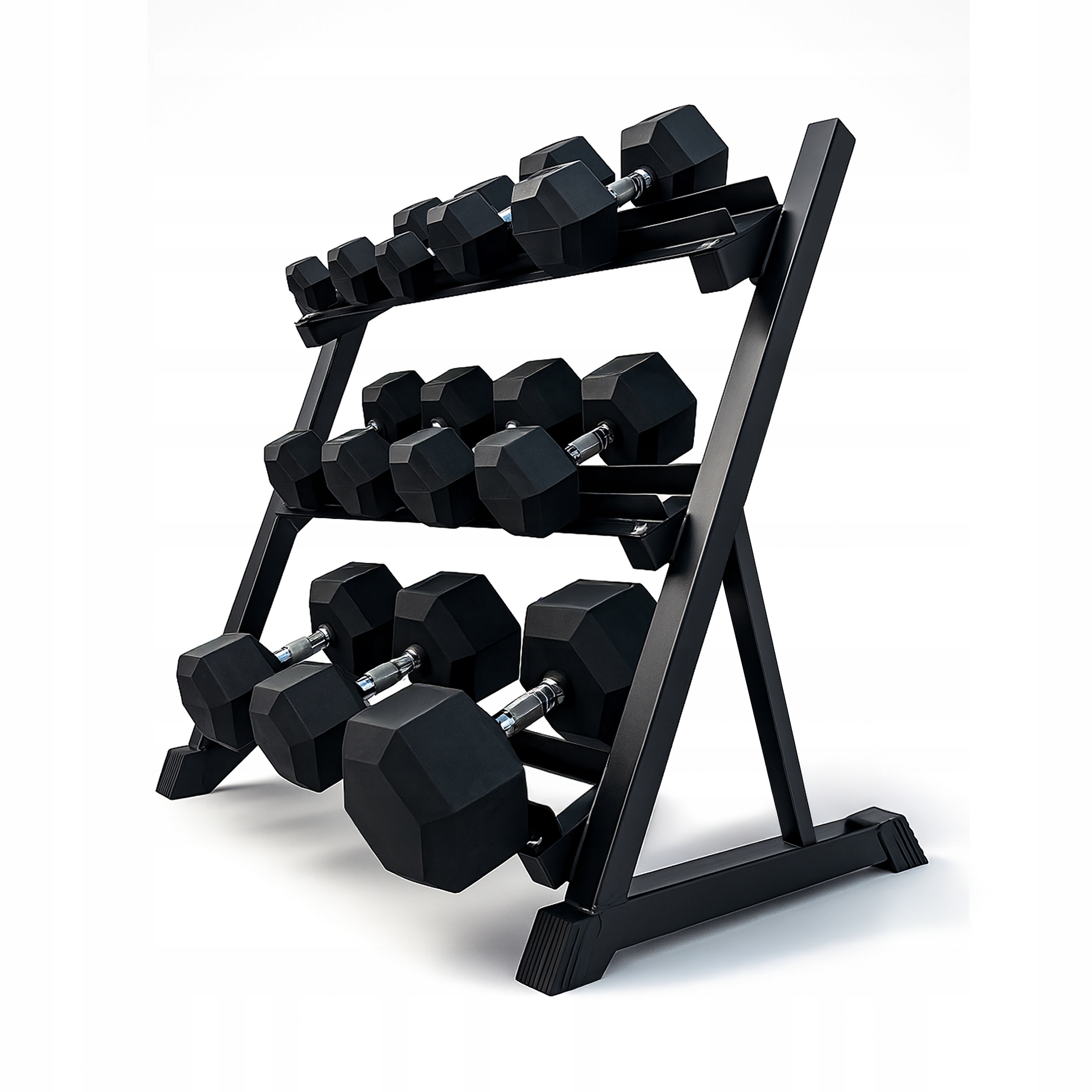 Zestaw Treningowy Obciążeń Hantle Hex 175KG Stojak Na Obciążenia 5-20KG