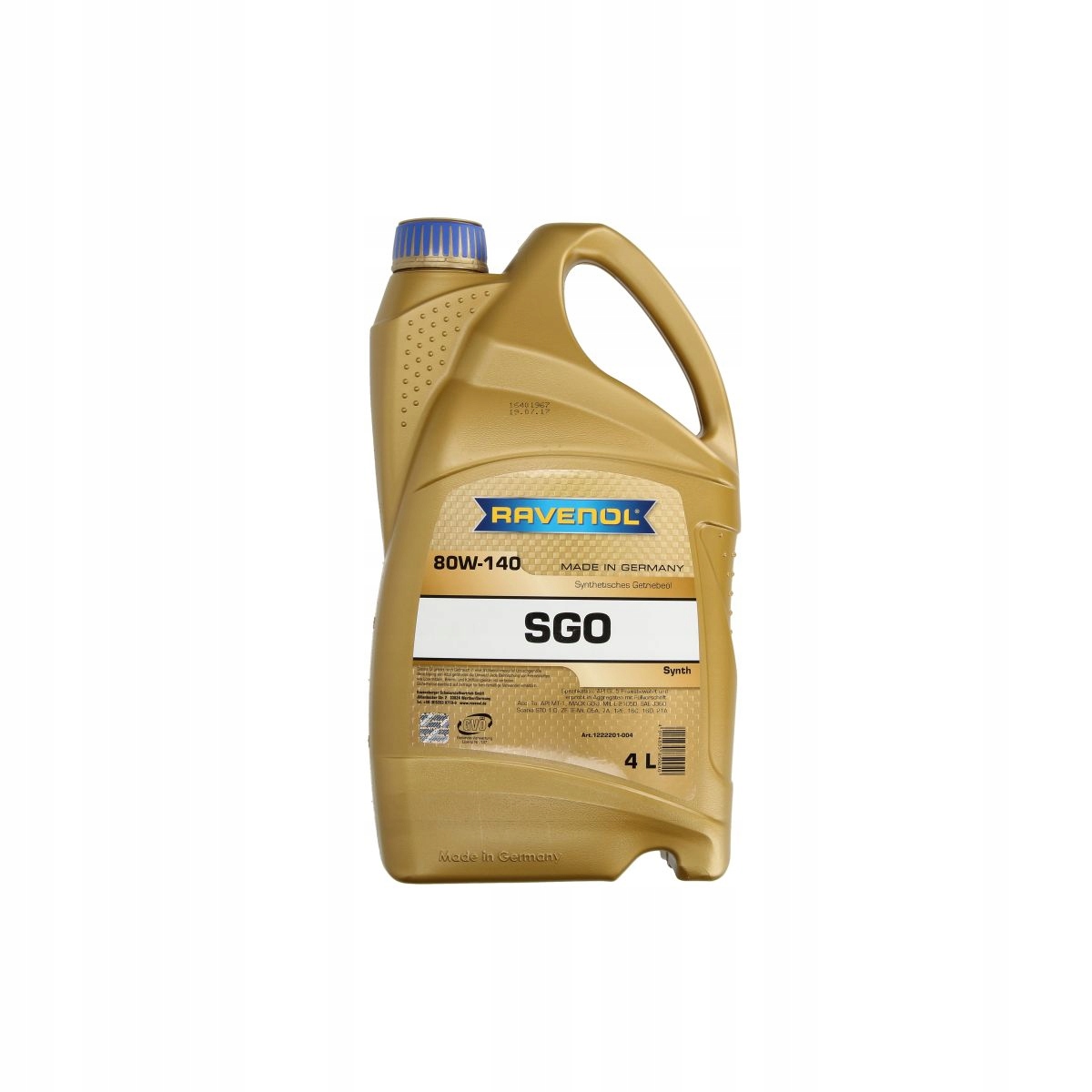 OLEJ PRZEKŁADNIOWY RAVENOL 4L SAE 80W140 API GL-5