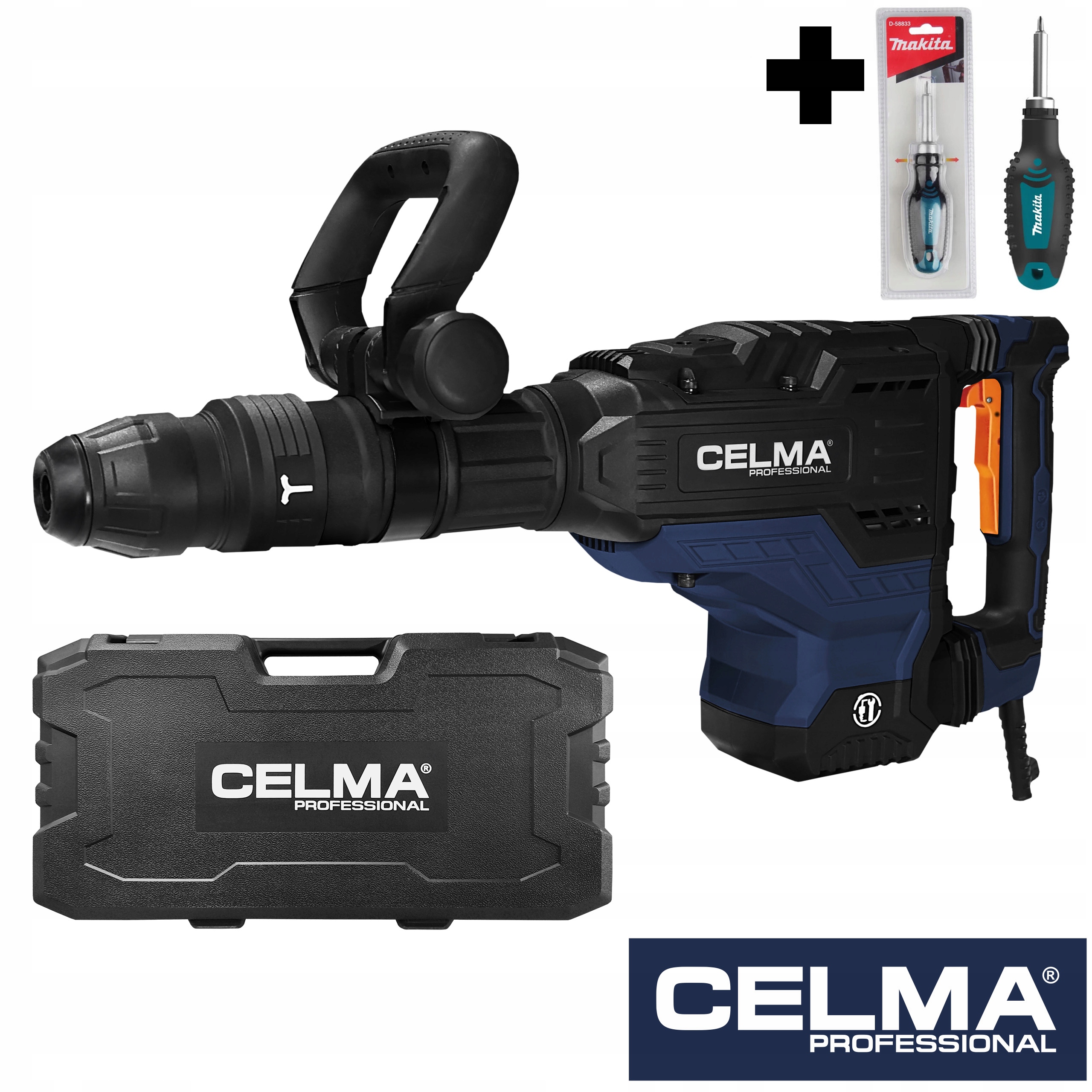 Sada demoličního kladiva Celma Pro PRWg 45GEO 1700W 45J šroubovák Makita