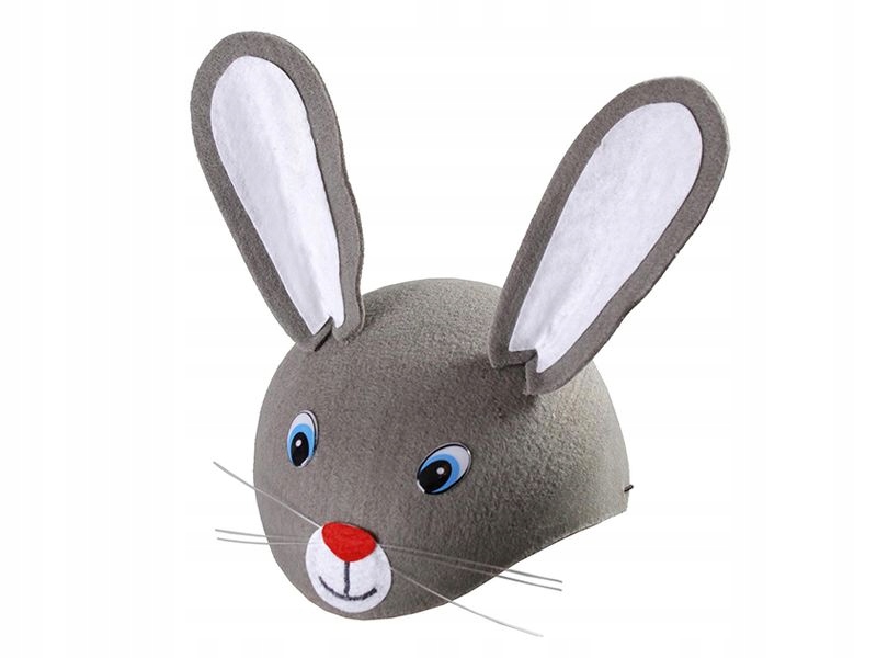 

Czapka Królik Zając Zajączek Filcowa Szara