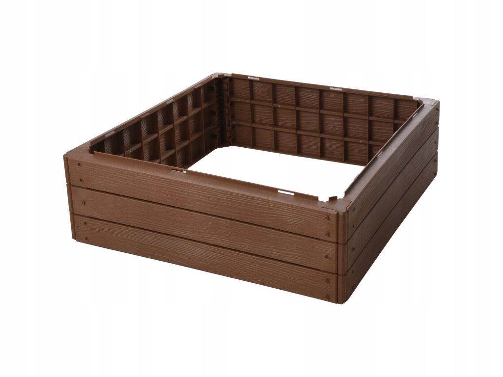 Zahradní záhon, 76 x 76 x 25 cm, hnědý