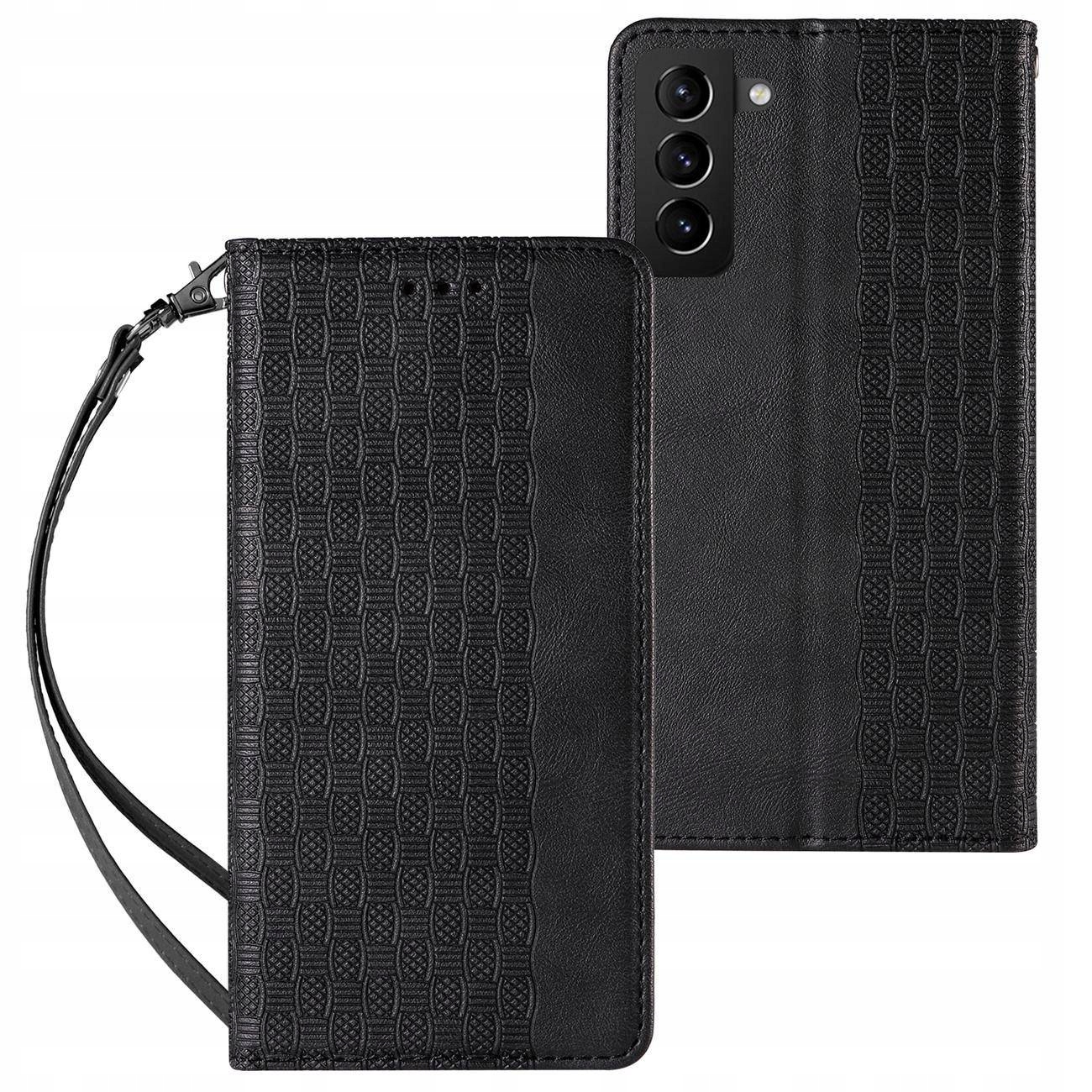 Magnet Strap Case etui do Samsung Galaxy S22+ portfel mini smycz czarny