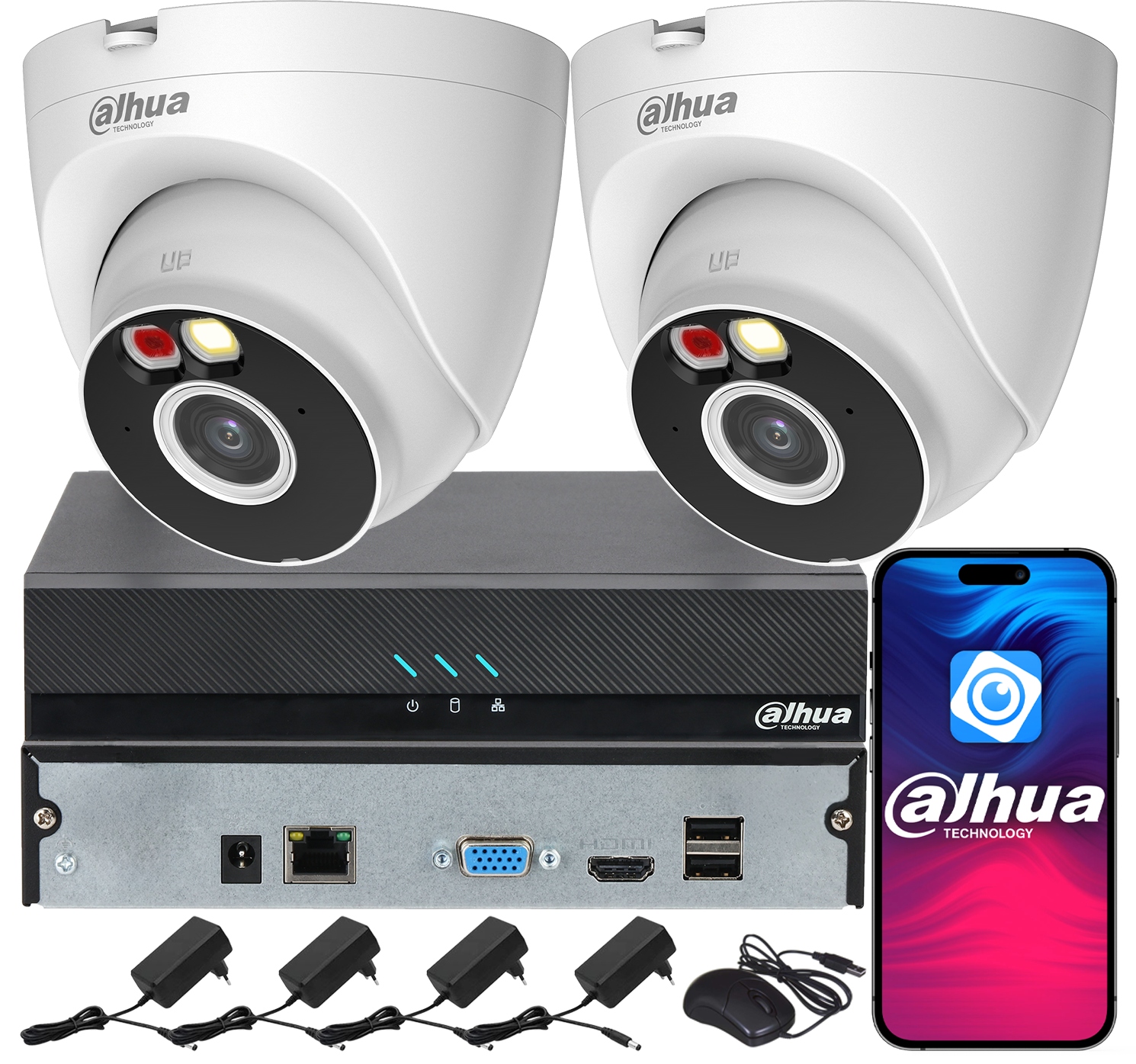 Monitorování Dahua pro 2 kamery 4MPx T4A-PV Smart Dual Light Audio