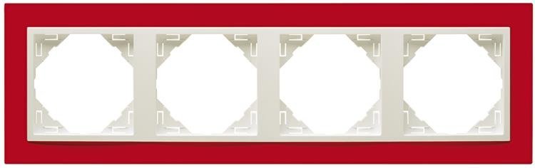 Efapel Rámeček 4NÁSOBNÝ Červeno-ledový 90940 Tvg