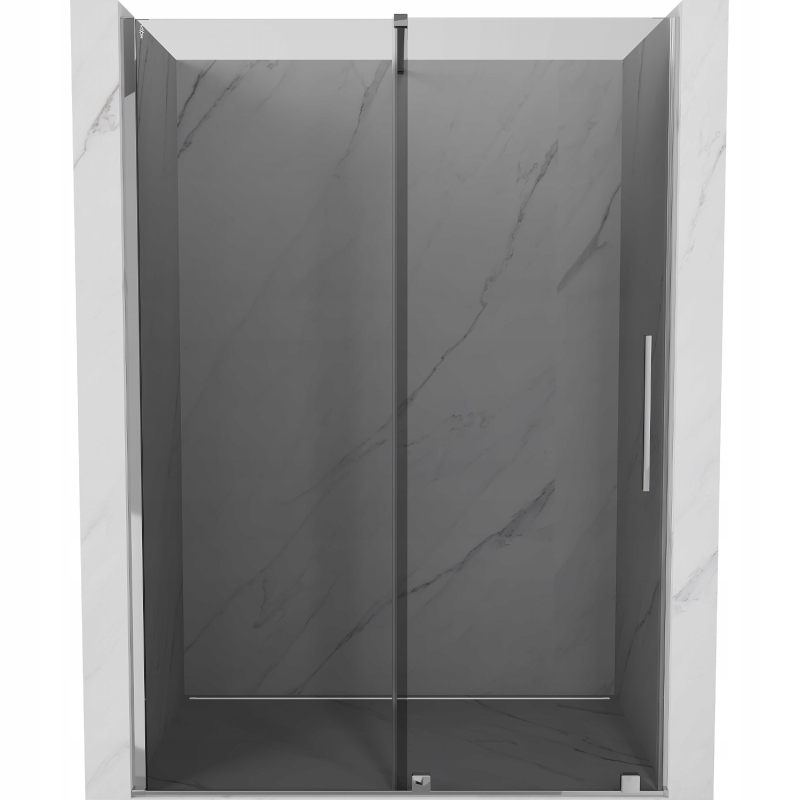 Drzwi prysznicowe przesuwne 150 wnękowe Mexen Velar 8 mm grafit chrom