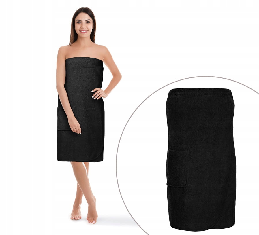 

Czarny Damski Ręcznik Do Sauny Pareo L/XL
