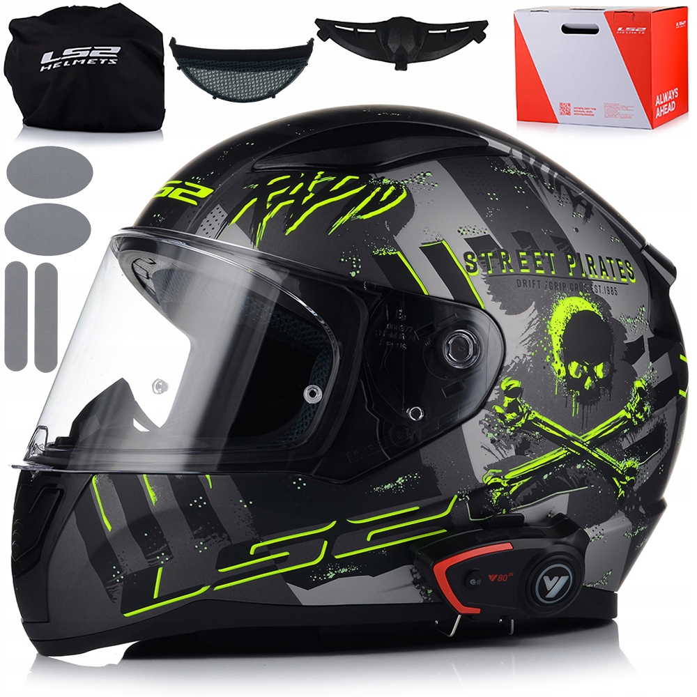 Motocyklová Prilba LS2 FF353 Rapid II Pirates Mat Interkom Vito Bluetooth