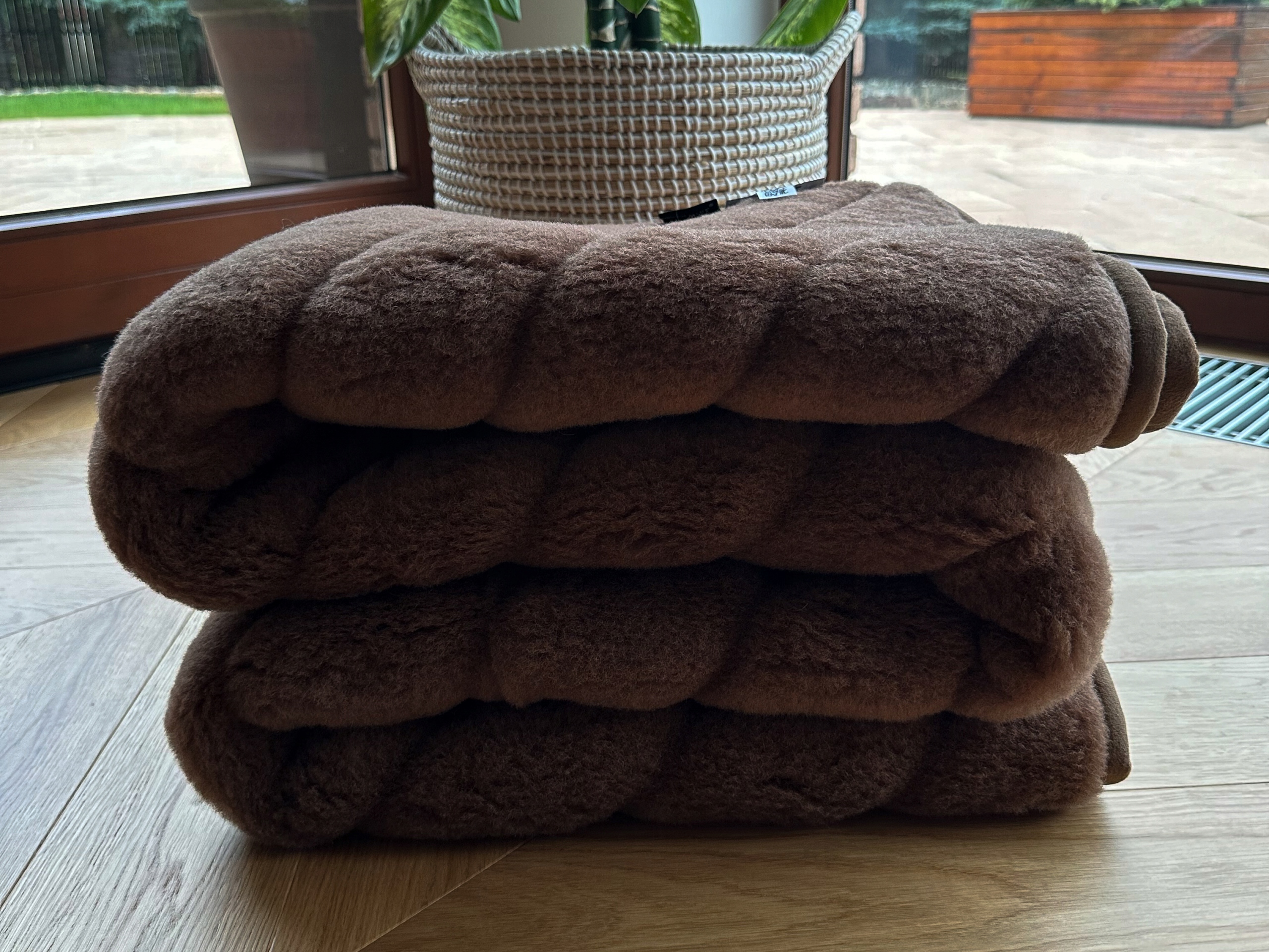 Koc wełniany Camel Exclusive Brownie Pasy 220x200 Rodzaj koc