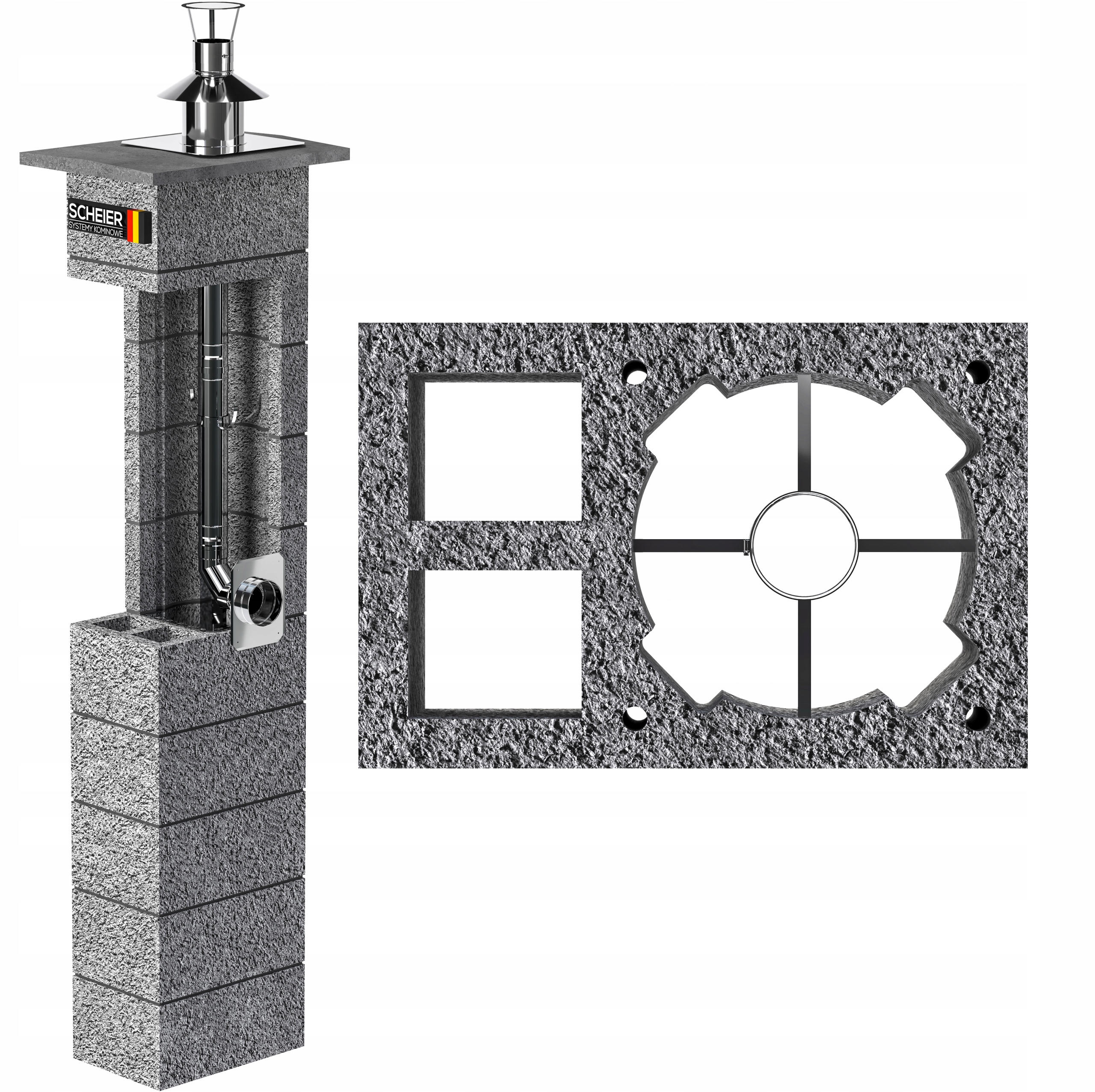 Komín 14 m fi 80 pro plyn s uzavřenou spalovací komorou, plynový komínový systém