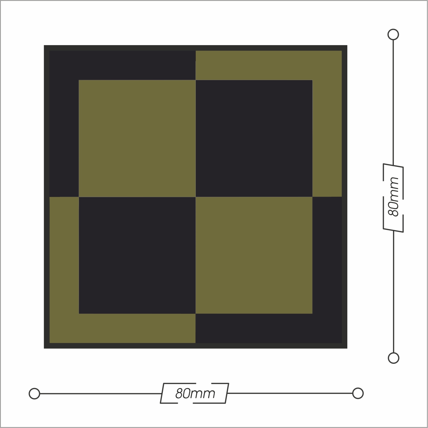 Naklejka na kask Szachownica Lotnicza Polska Khaki patriotyczna 80x80 mm