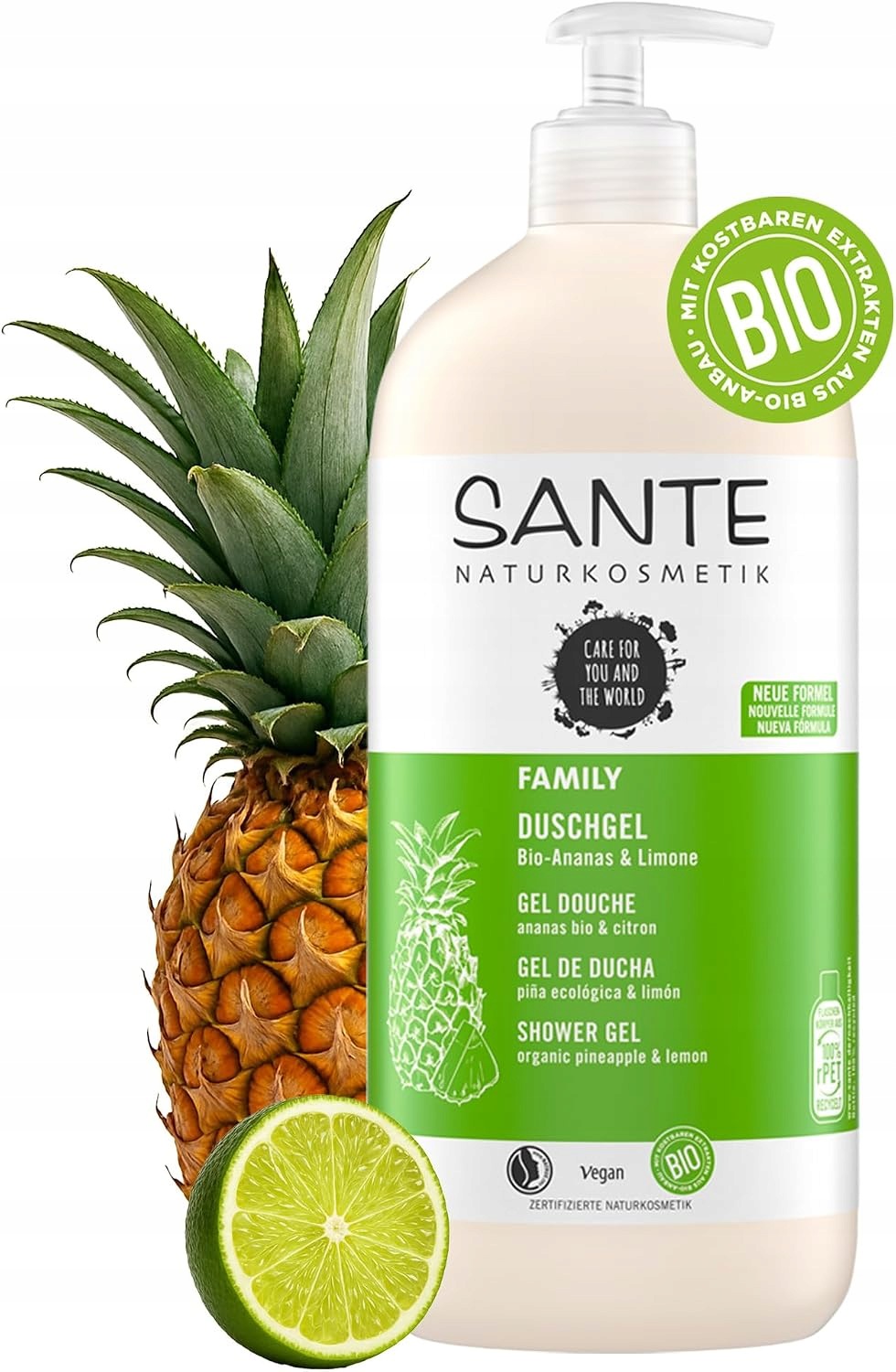 Sante Naturkosmetik Gel Sprchový Ananas Limetka Veganský Bio 950 ml