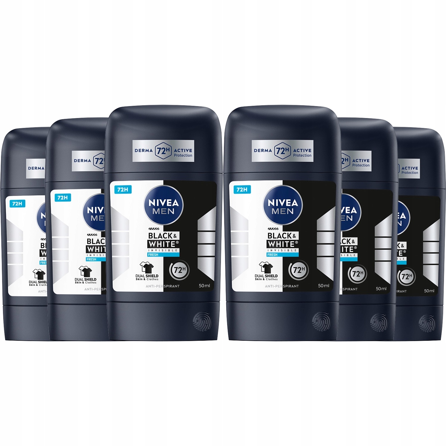 Pánský antiperspirant Nivea Men Black White 6x50ml