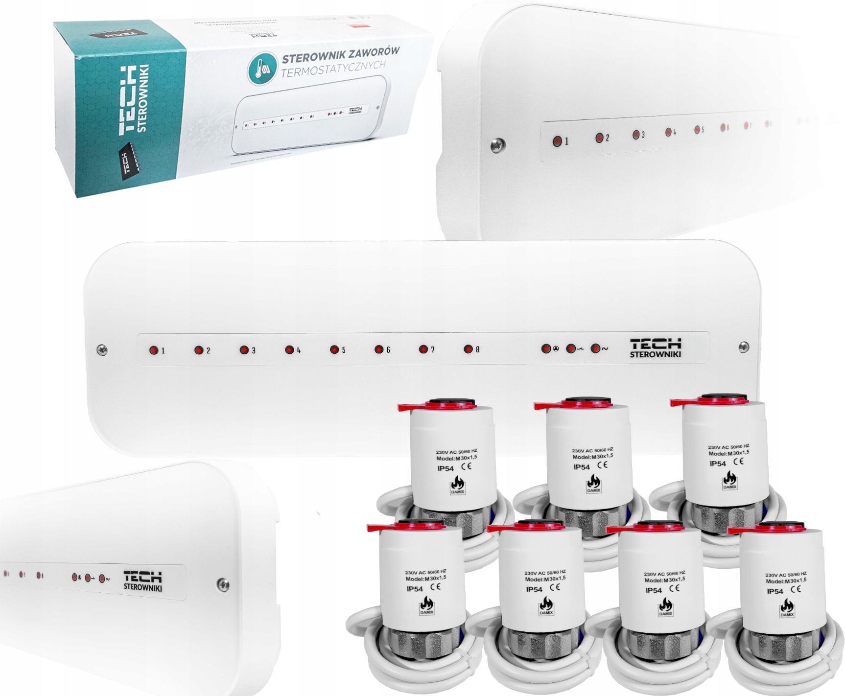 Ovladač Lišta L-5-S Slim 7 Termoelektrických Pohonů M30NC 230V Damix