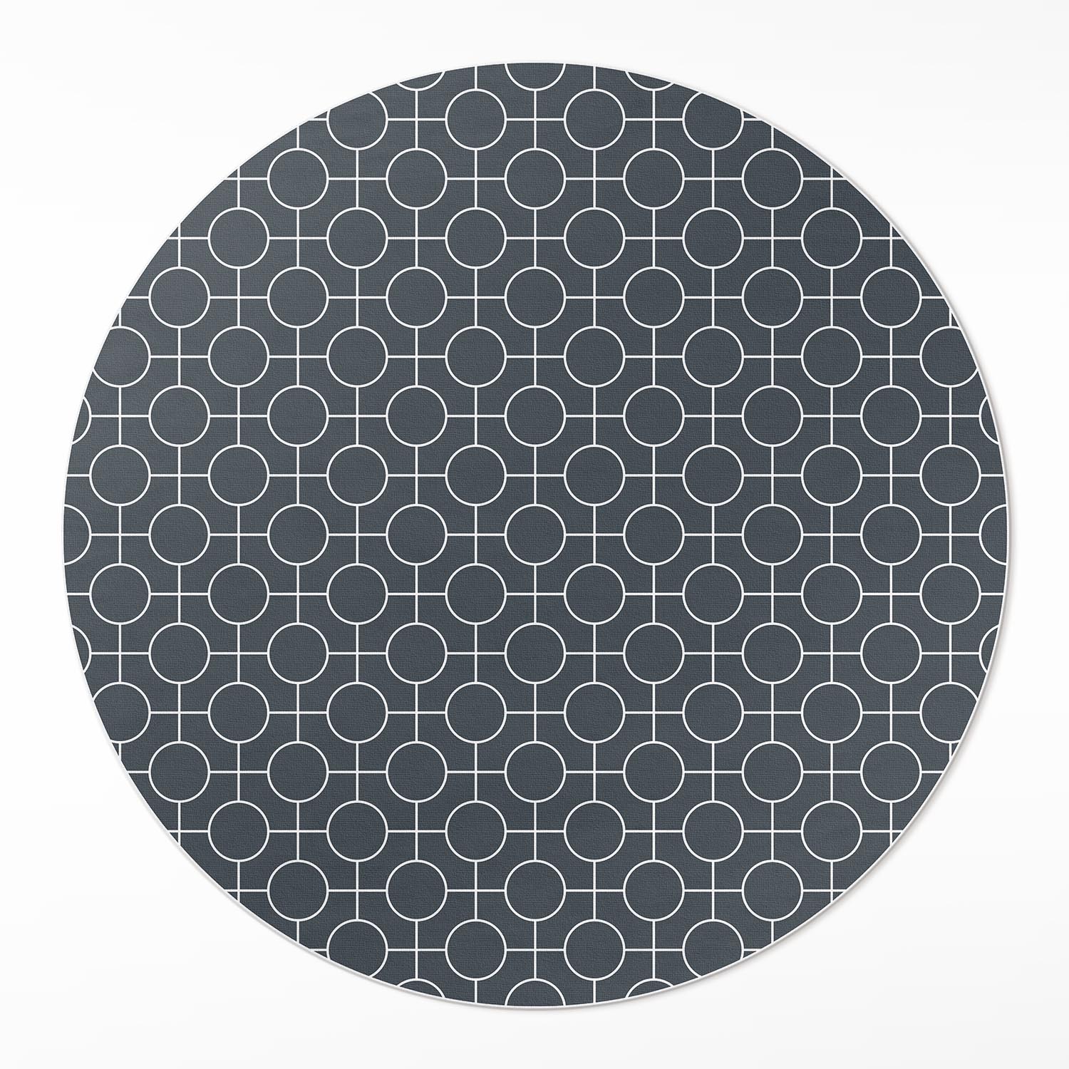Kulatý vinylový Koberec Běhoun Rozměr ⌀ 100 cm Geometrické kruhy, pravidelný vzor