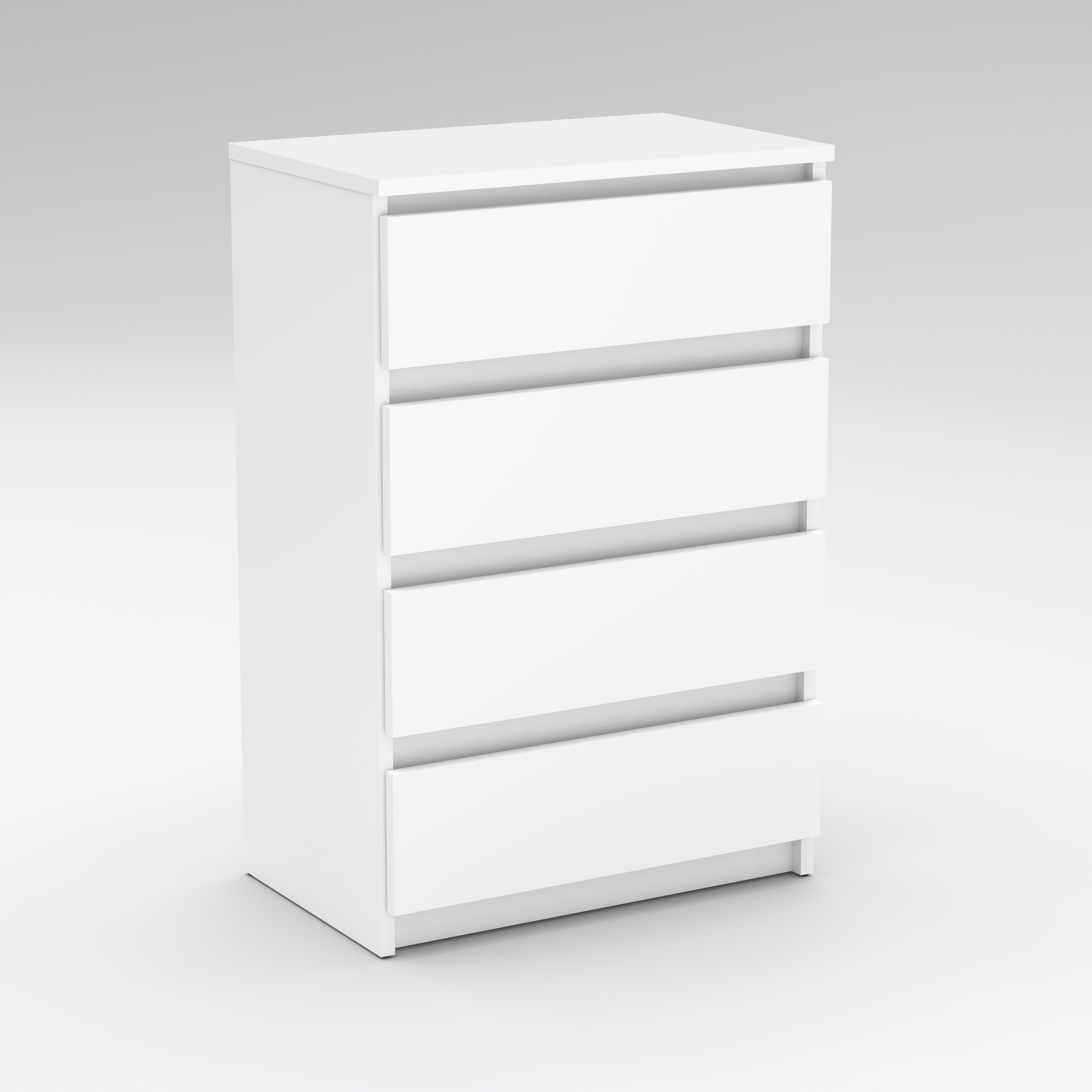 NOWOCZESNA komoda 4 szuflady szafka BIAŁY MAT Szerokość mebla 60 cm