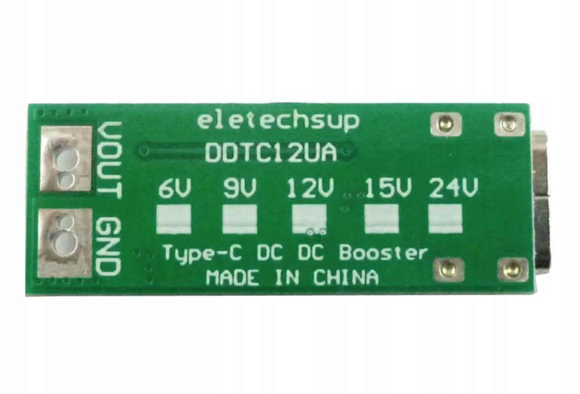 Przetwornica Boost 9W USB-C 6V 9V 12V 15V 24V 0102 Producent Inna