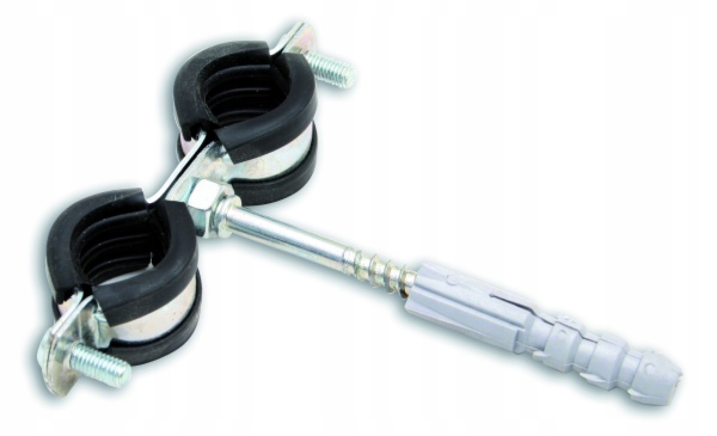 OBEJMA UCHWYT DO RUR PODWÓJNY Z GUMĄ 3/8' 17-19mm