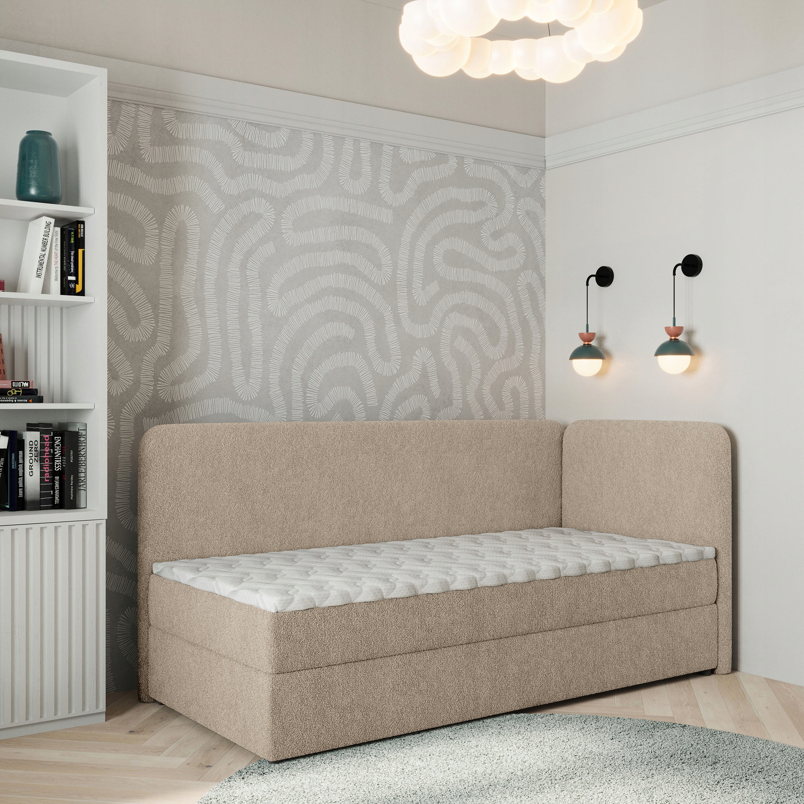 Postel Pro Mláděž Gina 80x200 cm s matrací Jednolůžko Béžová