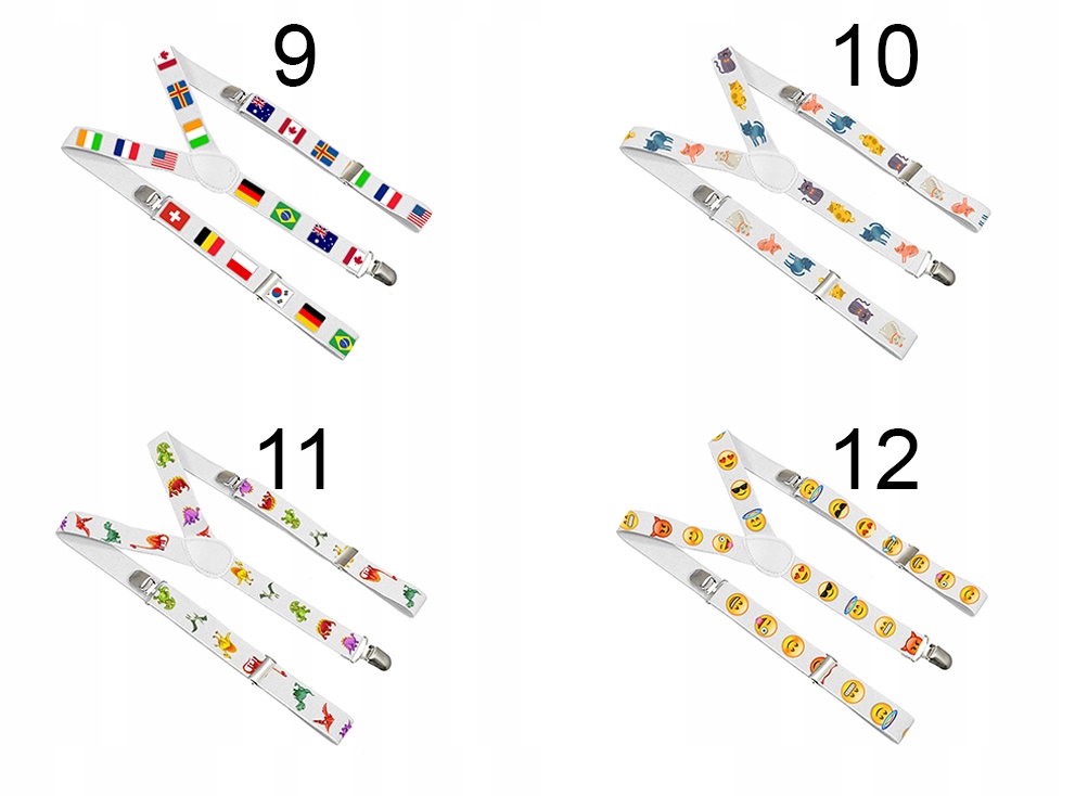 Szelki Chłopięce Dziewczęce DZIECIĘCE Białe dl Dziecka 2-8 lat WZORY Materiał dominujący poliester