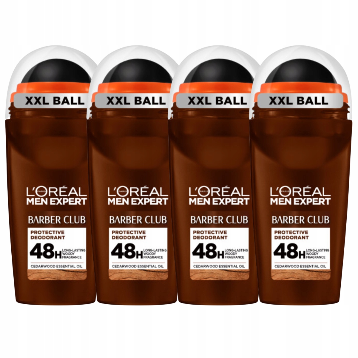 L'Oréal Men Expert Barber Club Antiperspirant roll-on 48h 4x50 ml