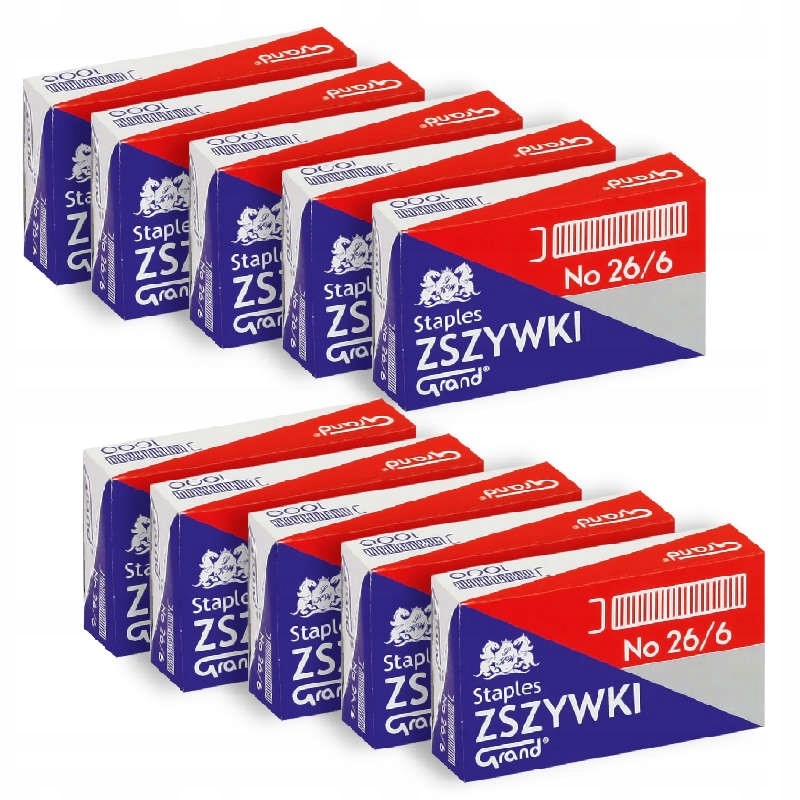 

Zszywki Grand 1000 szt 26/6 Srebrne 10 szt