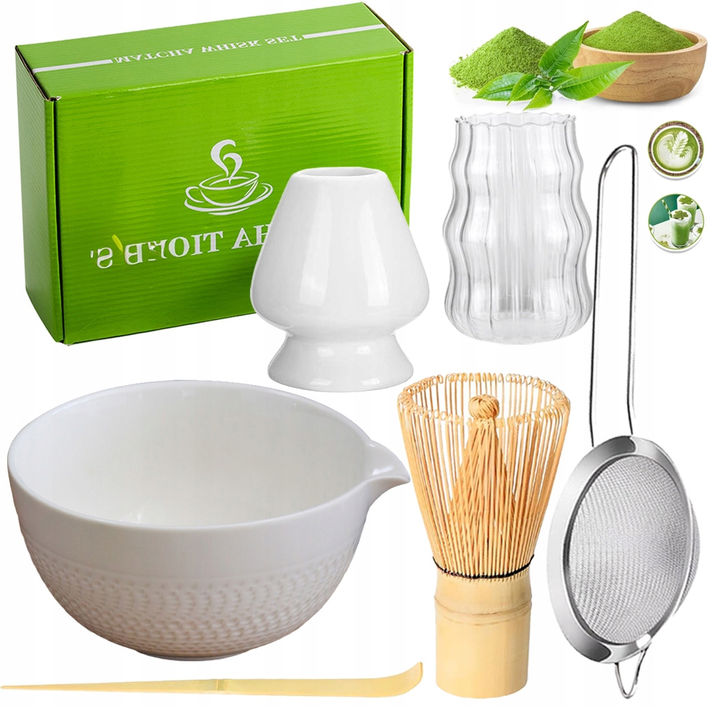7SZT Zestaw Do Herbaty Matcha Ręcznie Zestaw Startowy Do Do Mielonej Matchy