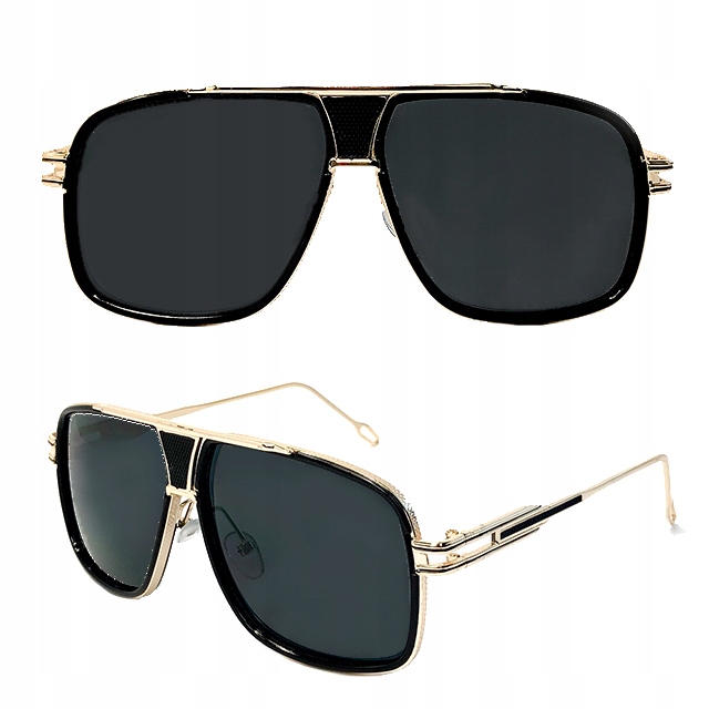 

Okulary Męskie Pilotki Metal Czarne Filtr UV400