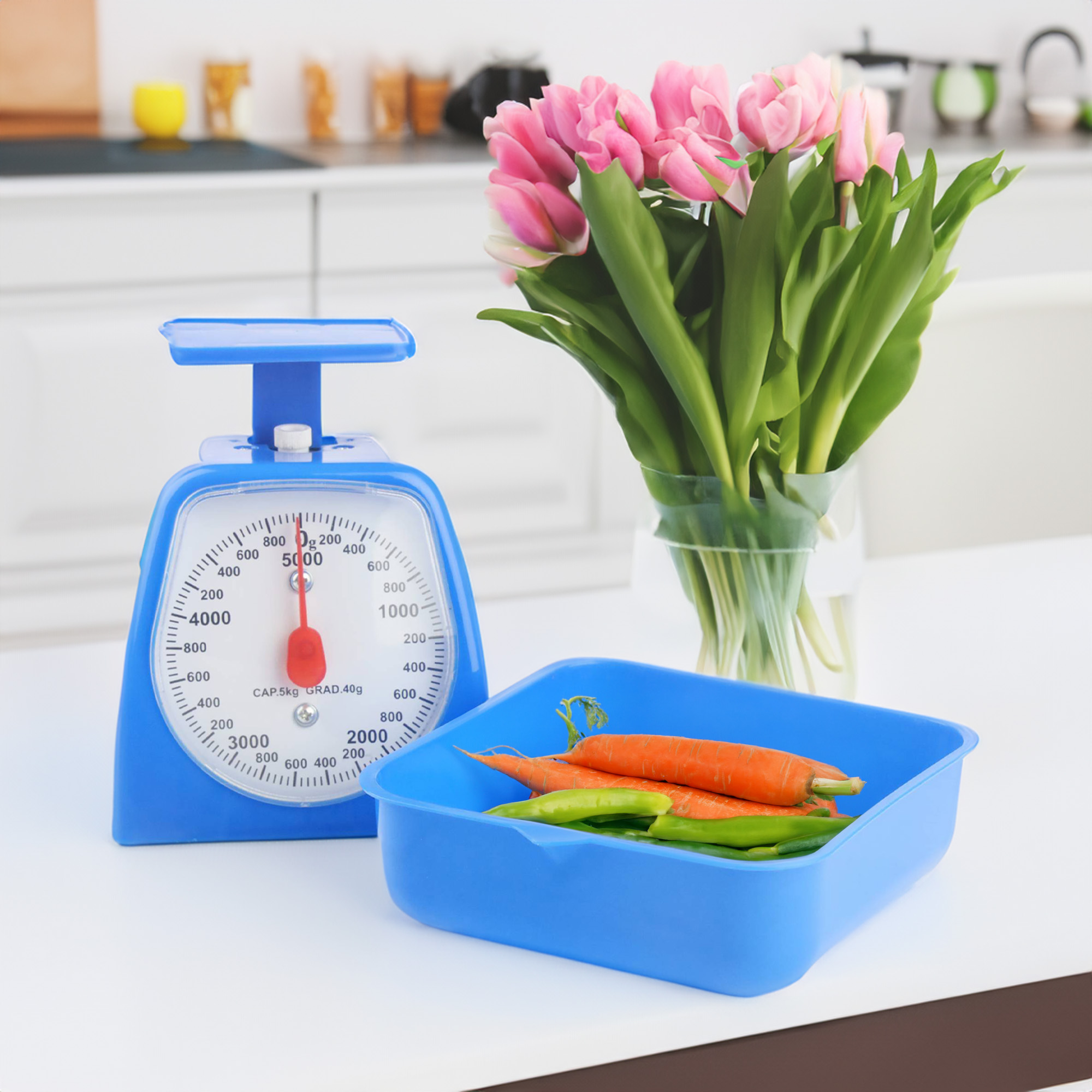 TRADYCYJNA WAGA KUCHENNA MECHANICZNA Z CZYTELNĄ TARCZĄ RETRO STYL SOLIDNA